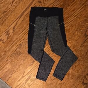 Athleta Girl Gray and Black Athletic Leggings